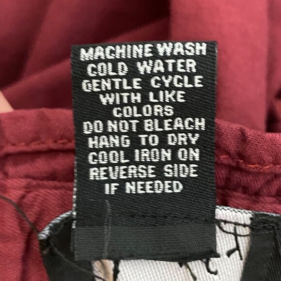 Justify Womens Burgundy Floral Embroidered Balloon Sleeve Tunic Top M Peasant - Picture 6 of 6